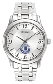 Ladies silver watch with decorated watch face