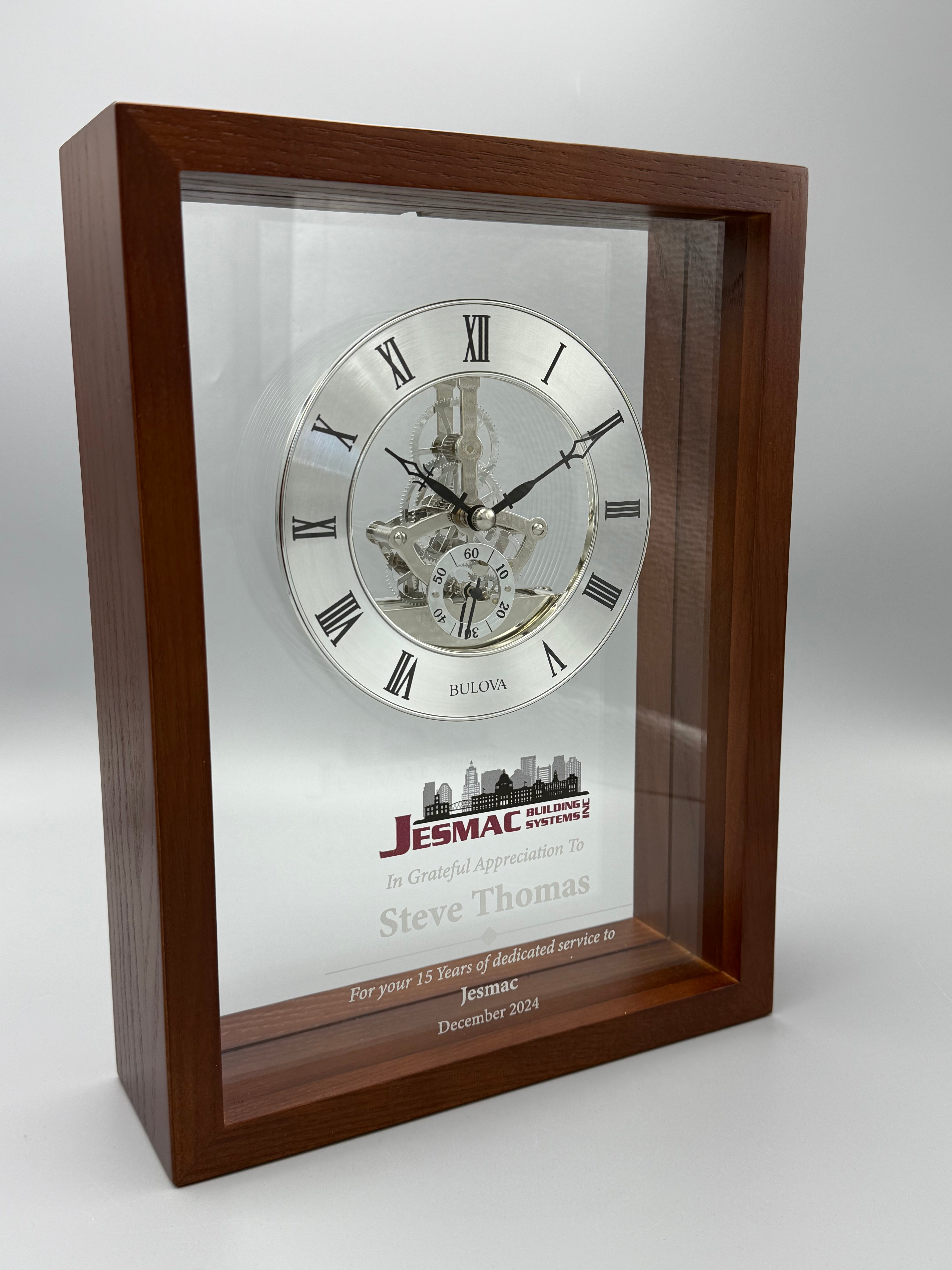 Shadow Box Bulova Clock