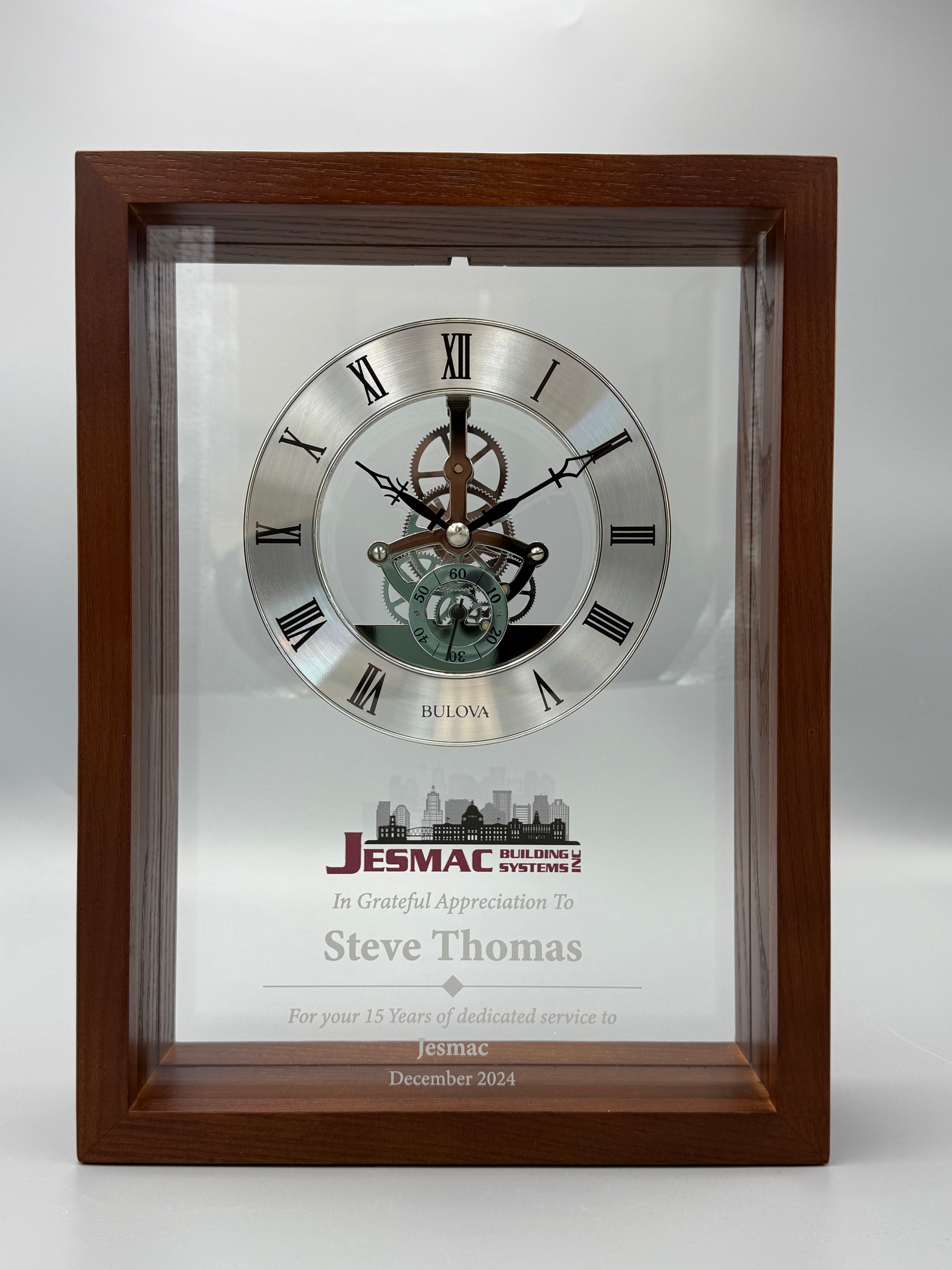 Shadow Box Bulova Clock