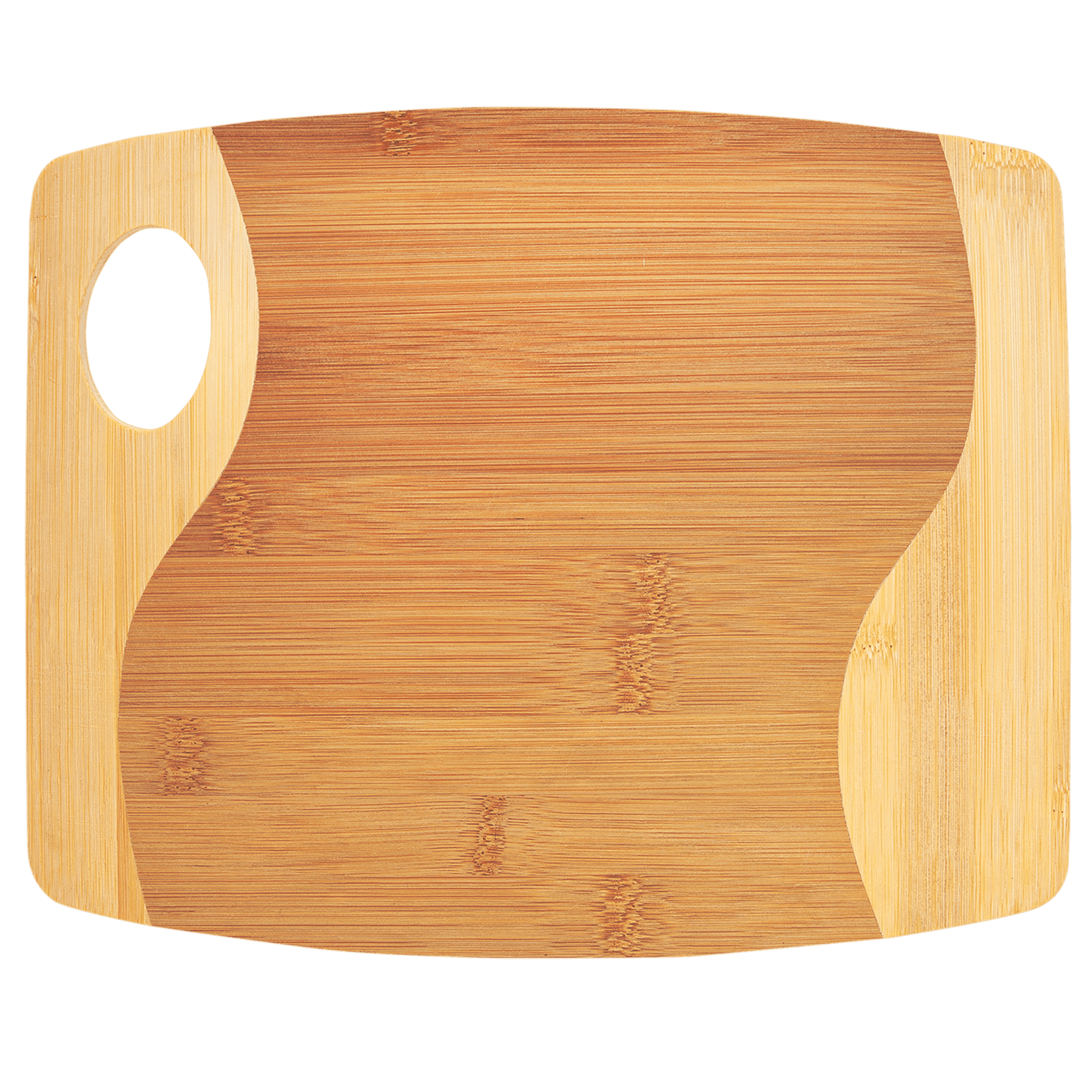 Bamboo Two Tone Cutting Board with Handle