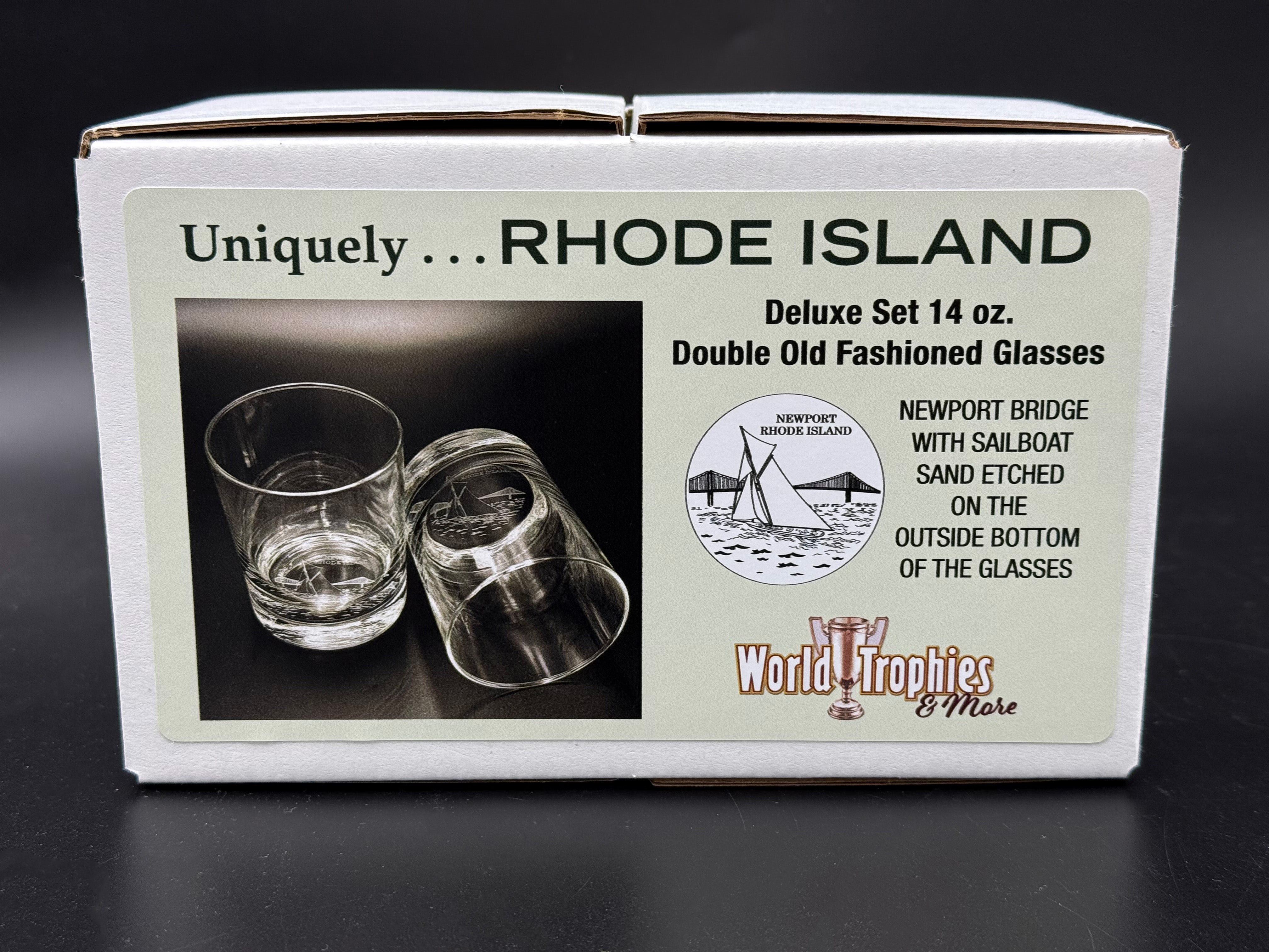 Newport Bridge Double Old Fashion Glasses