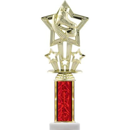 Star Theme Figure and Column Round Trophy