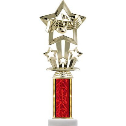 Star Theme Figure and Column Round Trophy