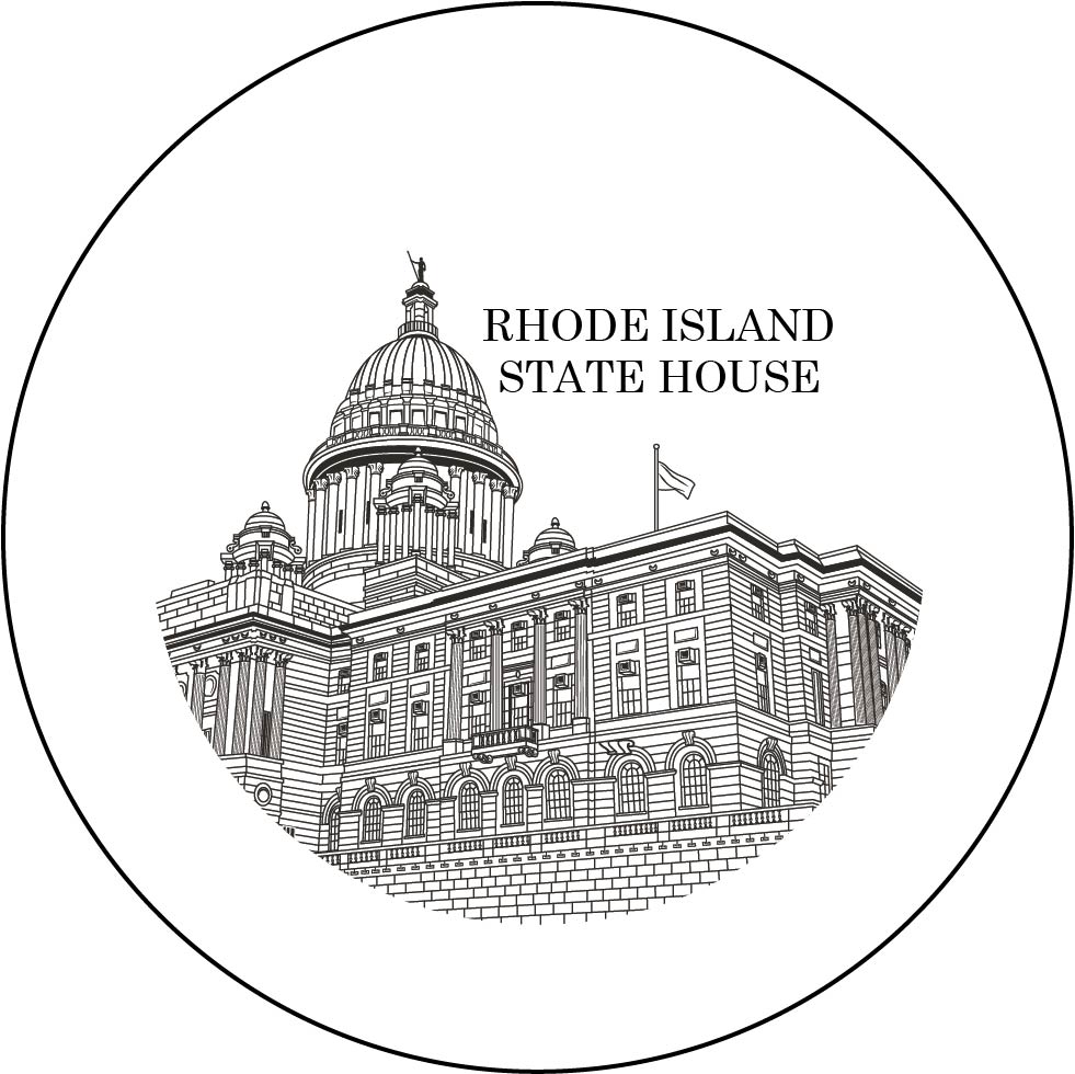 Rhode Island State House Double Old Fashion Glasses