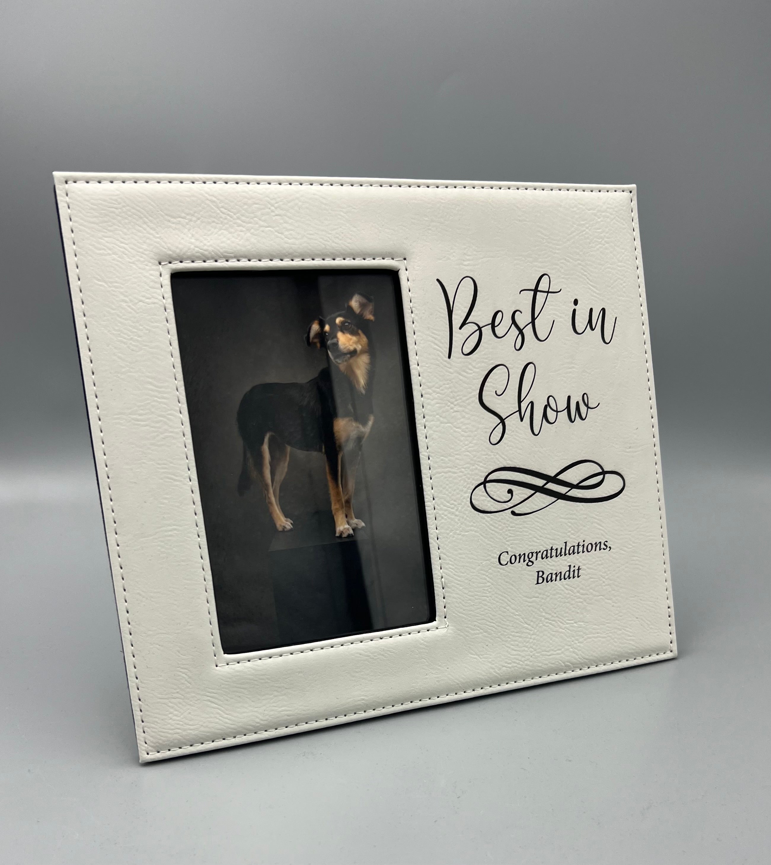 White Leatherette Photo frame gift